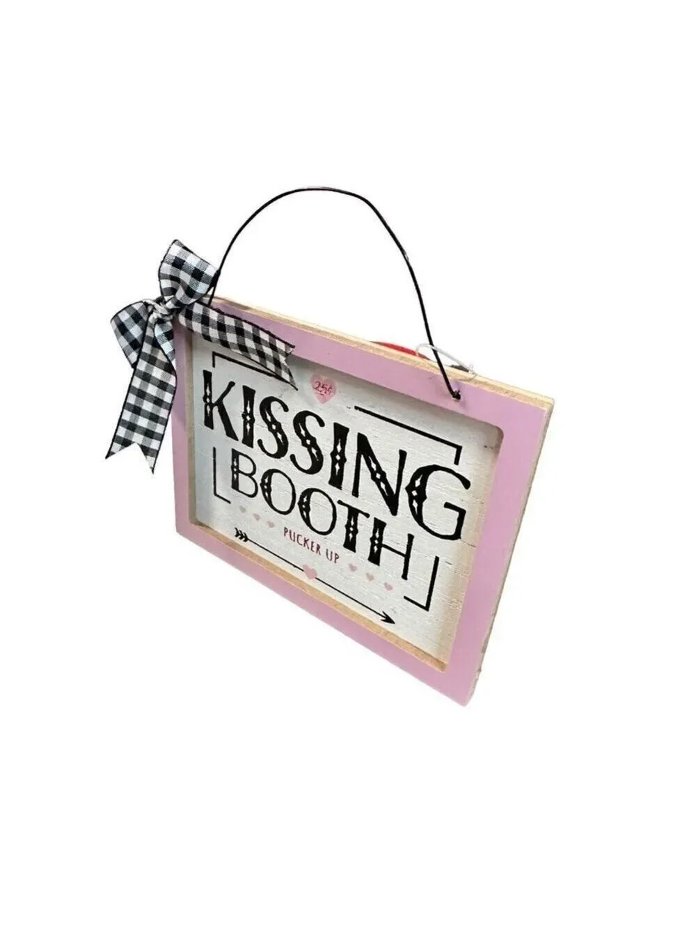 Valentines Day Mini Sign Pink Kissing Booth Farmhouse Tiered Tray Decor Holiday